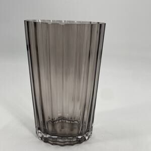 Vera Wang Smokey ribbed oval glass vase